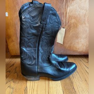 Ariat Heritage R Toe Western Boots Men's Sz 10.5D Deertan Black Leather 10002218